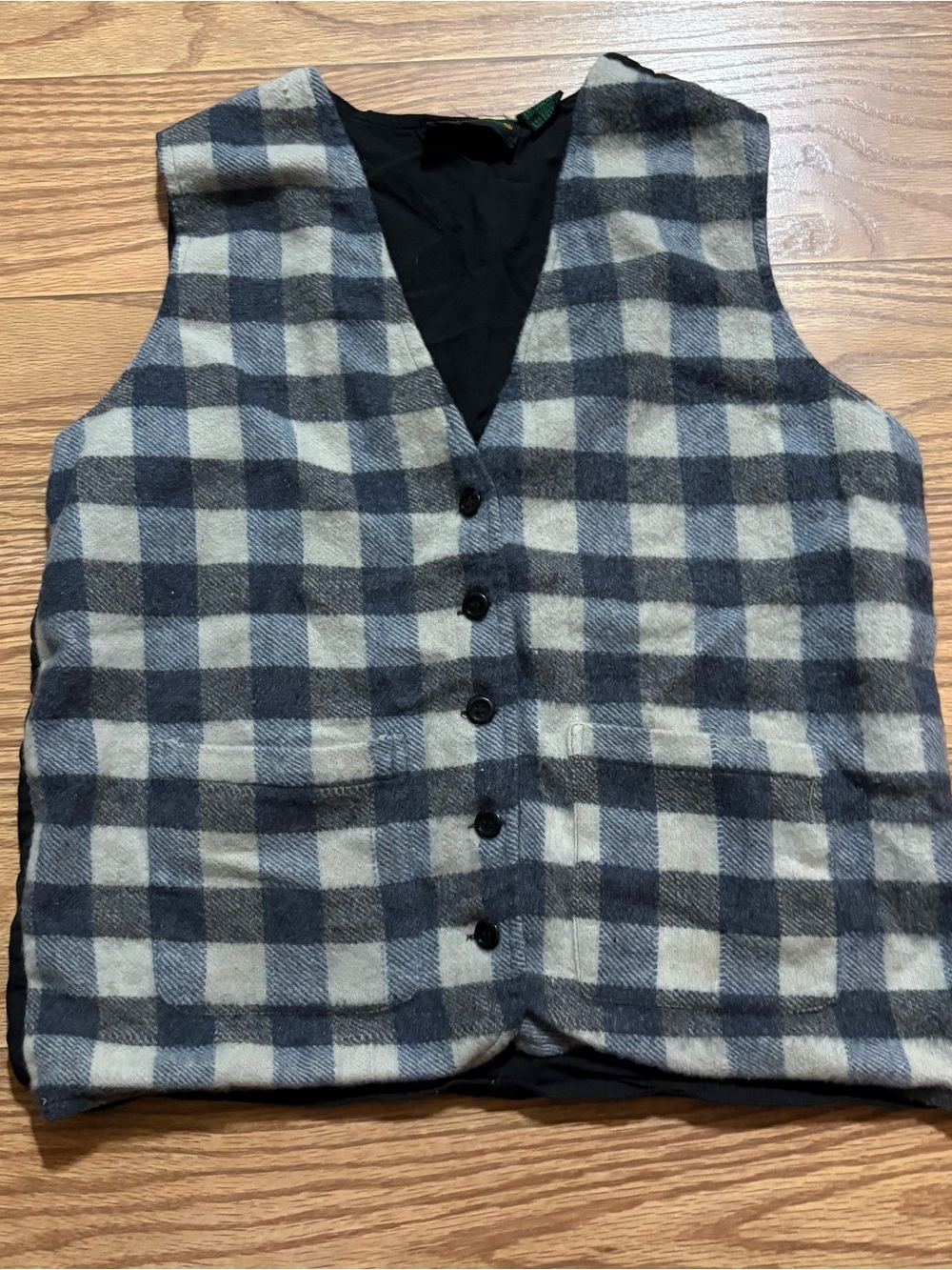 Vintage J Gee Wool Cotton Buffalo Plaid Vest Women’s Medium 90s
